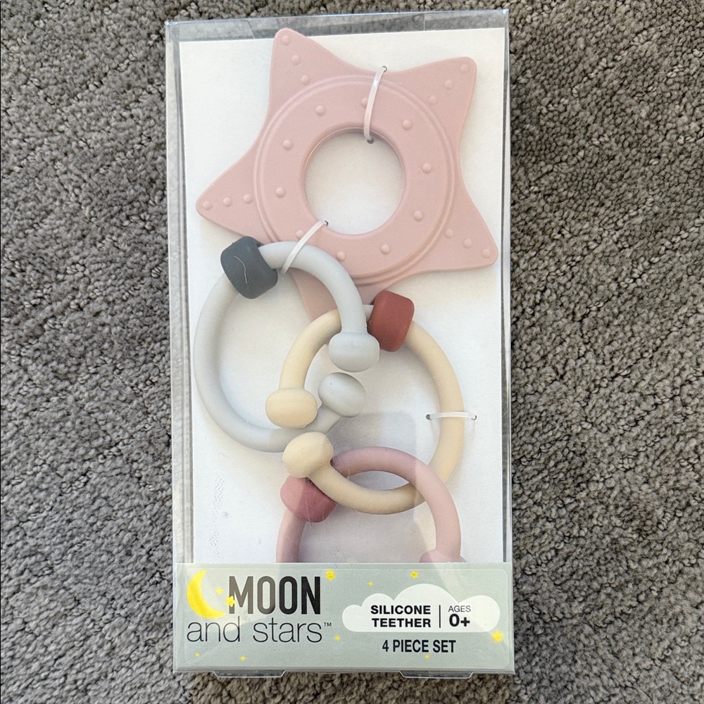 Silicone Teether Set - Pink and Cream